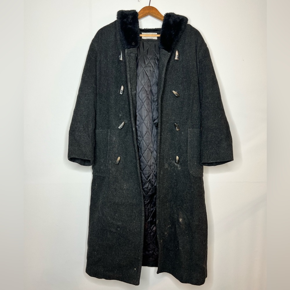 L.L. Bean Vintage Gray Wool Pea Coat Duster, sz. 8